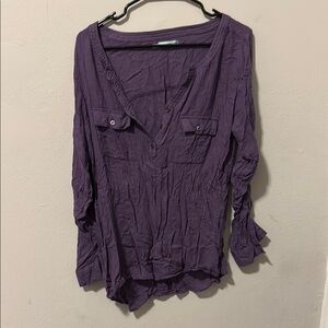 Maurices Purple Relaxed Buttoned Blouse